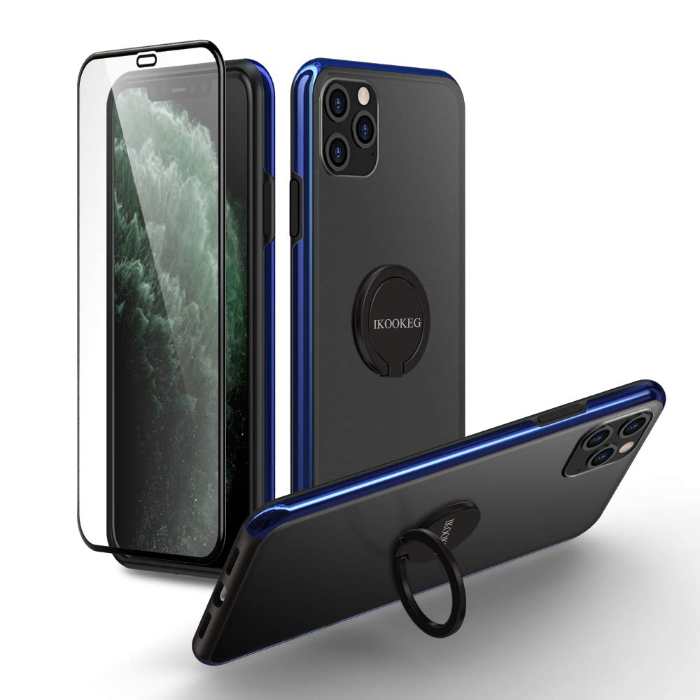 Ikookeg Design Iphone 11 Pro Max Case Metal Ring Bracket