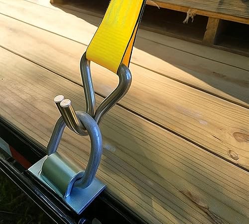 Vista 17 de Mytee Products Anillo en D de bolsillo de estaca ajustable resistente con pasador de enganche de 1/2 pulgada, WLL 5400 libras y 4 agujeros para Negro