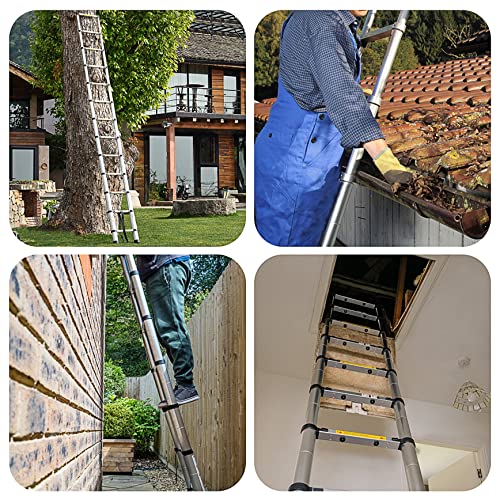Ysmn 10.5 Ft Telescoping Ladders Heavy Duty Aluminum Collapsible Ladder Load Bearing 330 Lbs Extension Ladders Applicable To Household Use Outdoor Work #TOP5