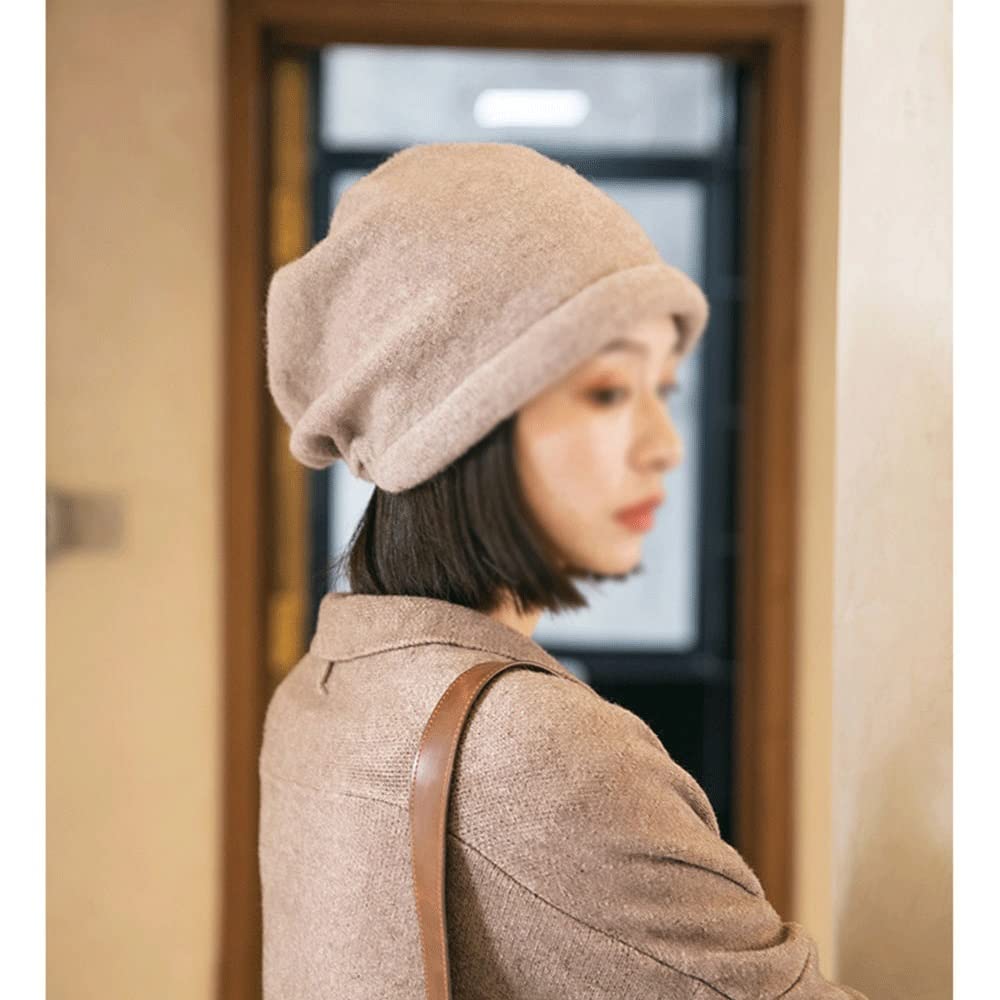Retro lady wool hats Knitted Hats Cashmere Blend Winter Hat Warm Soft Wool Women Fedora Beanies