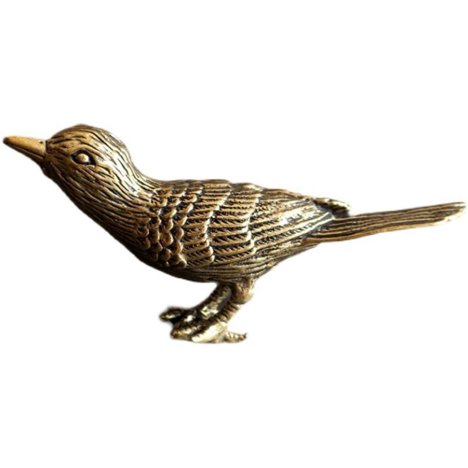 NGDFGR Brass Cute Bird Rabbit Figurines,Metal Magpie Miniature Statue Sculpture Desktop Ornament Home Bonsai Micro Landscape Decor Accessories