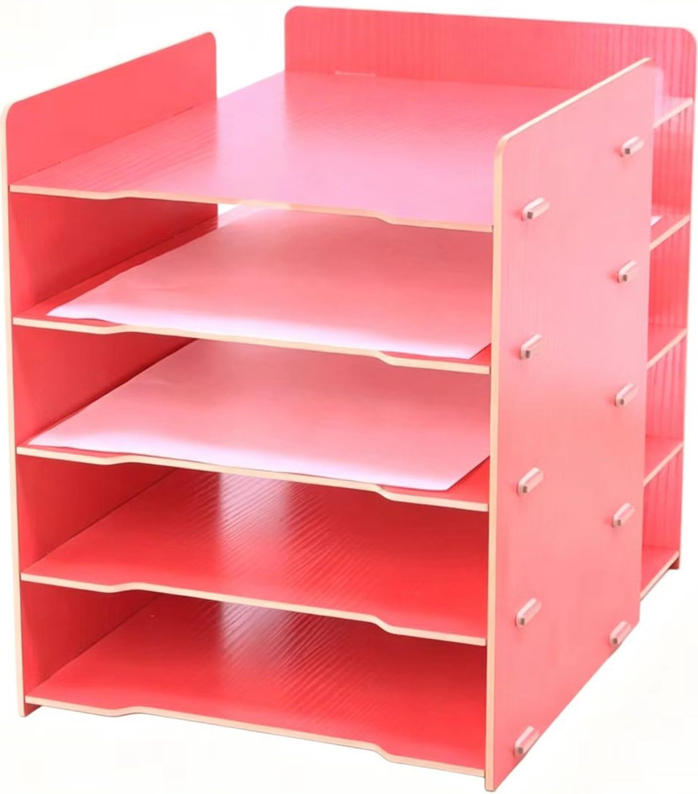 Organizzatore per Documenti Bianco a 3-15 Livelli, Organizer da Scrivania per Ufficio, Vassoio Portadocumenti Impilabile, Scaffale per Documenti, Vari Modelli(5-C)