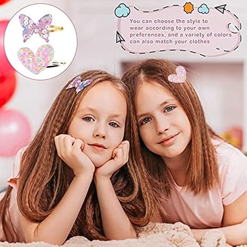 Miniatura 2 de Paquete de 2010 pares de pinzas para el cabello para niñas, corona de estrella, corazón, mariposa, pasadores de pelo para niños, clip de lentejuelas