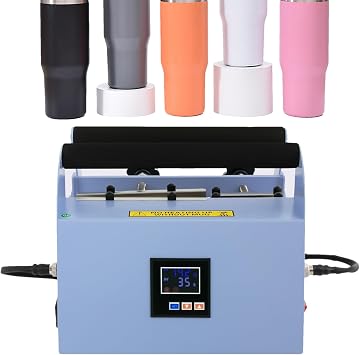 Tumbler Heat Press Machine for 40oz Car Cups , Mug Heat Press Heat Up Fast & Even, 110V Heat Press Sublimation Tumblers with Double Cup Mats and Enlarged Handle, 0-400F Temp Setting, 0-999s Timing