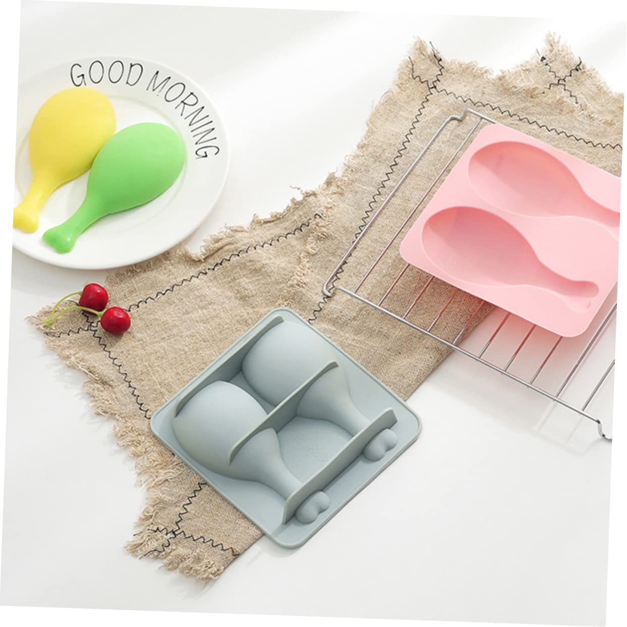 Lot De 3 Moules À Gâteaux En Silicone Pour Pâtisserie Poulet Pour Faits Maison 2 Pièces X 3