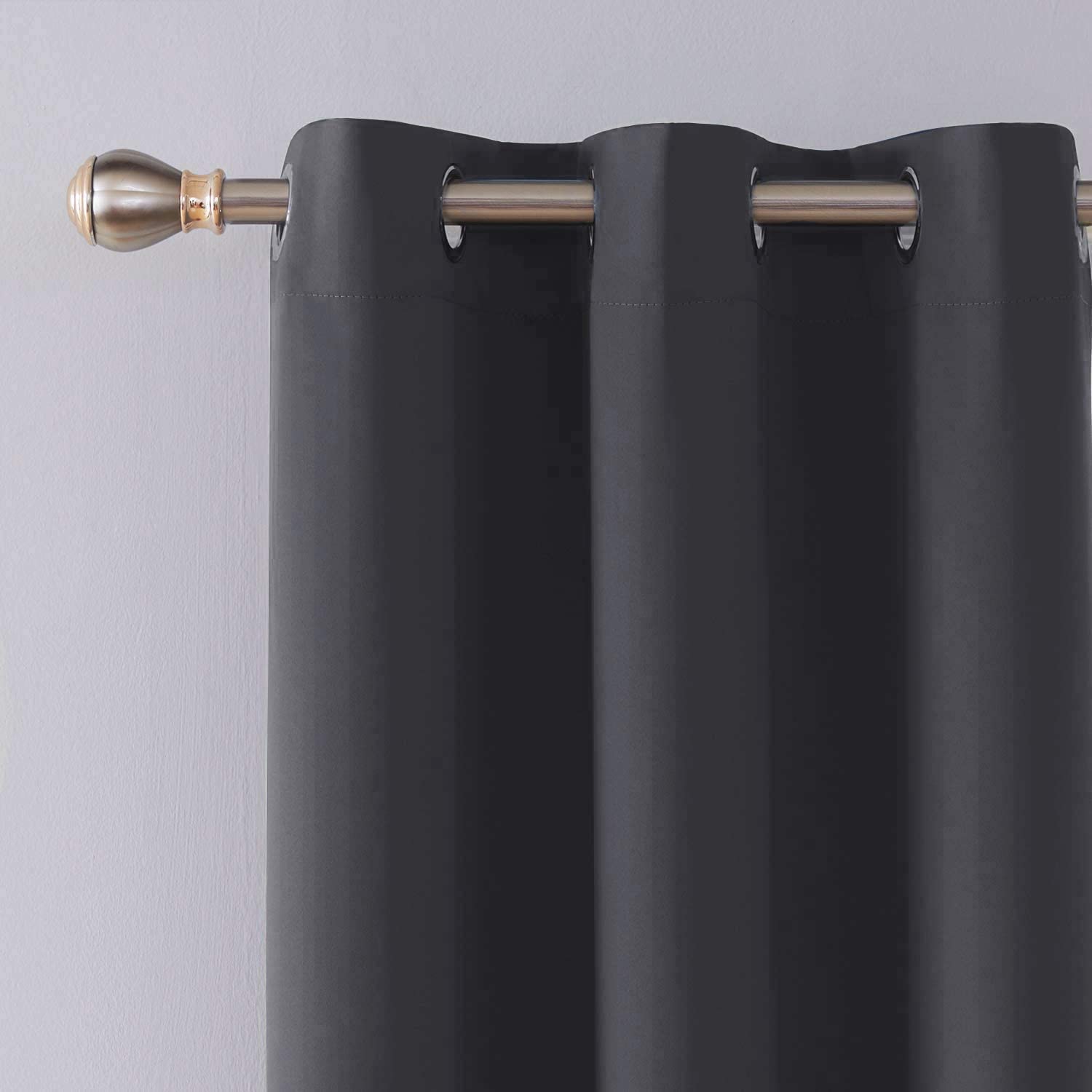 AR Ware Charcoal Blackout Curtains, 2 Panels Drapes Eyelet Thermal Curtains for Living Room and Bedroom, Energy Saving - Image 4