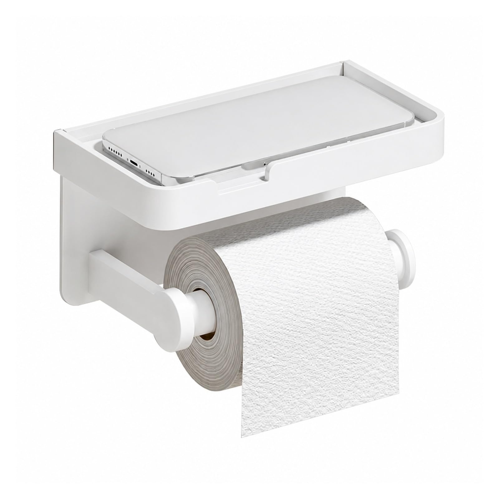 Toilet Roll Holder, Double Roll Toilet Tissue Holder With Shelf Wall Mount,for Bathroom