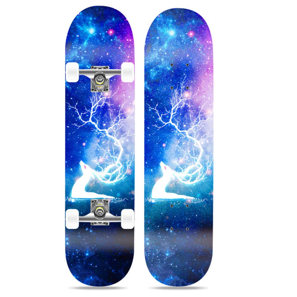 KEROUSIDEN Four Rounds Skateboard Professional Students Kids Skateboard 6-12 Years Old Beginners Adults Youth Complete Skateboard 80x20cm