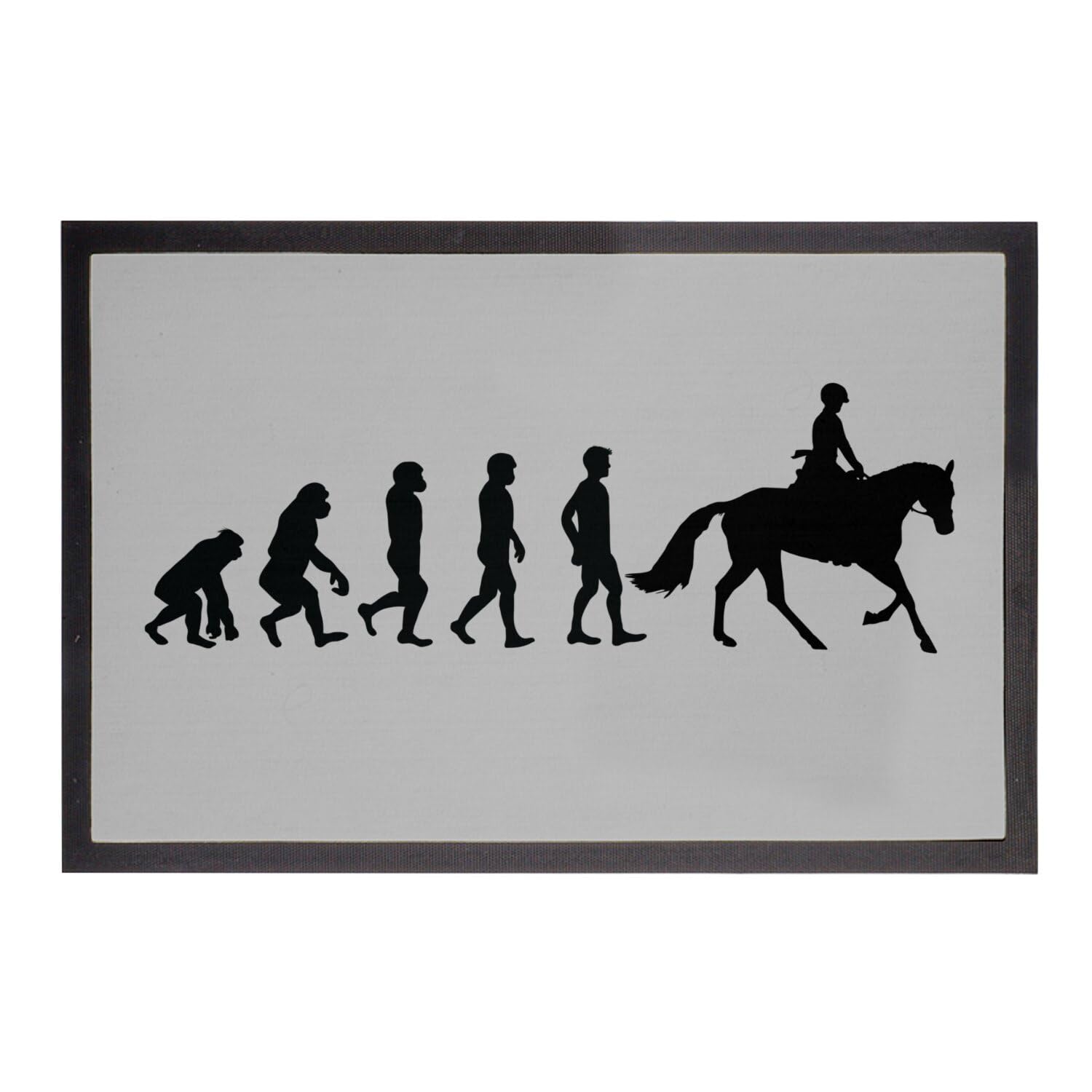 Paillasson gris cavalier poney idée cadeau originale pour passionné équitation