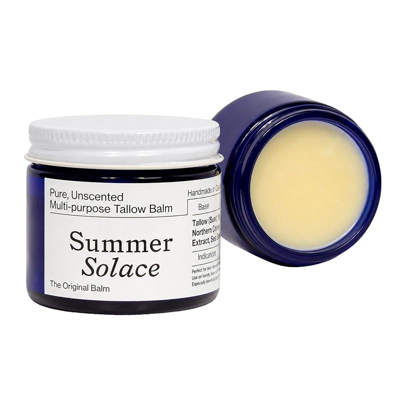 Summer Solace Tallow Bálsamo de Sebo Sem Fragrância para Rosto e Corpo, 60 mL