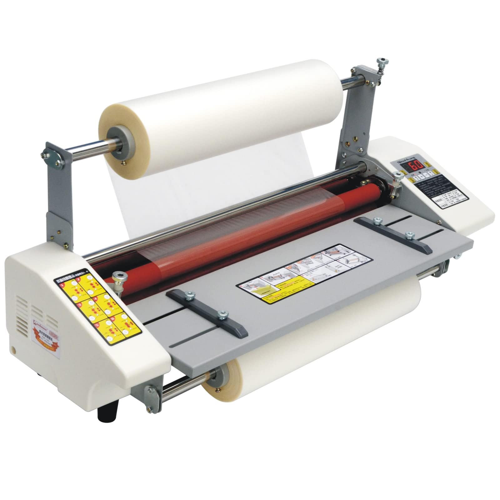 FHRKA A2+ Roll Laminator, 440mm Hot & Cold Laminating Machine, Single & Double Sided Lamination with 0-180℃ Digital Control