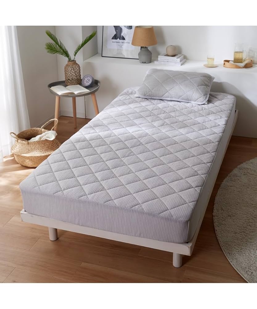 リバーシブル 敷きパッド&防水ボックスシーツ　240 Amazon｜[ニッセン] ベッドパッド・敷きパッド 接触冷感×綿混