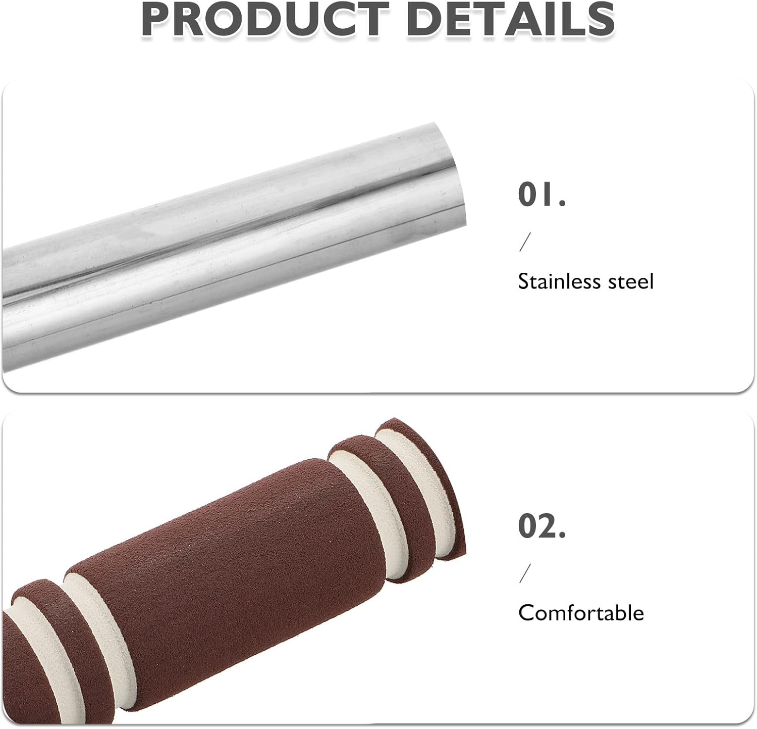 Clothes Hanging Rod: Stainless Steel Long Reach Clothes Fork Pole for Home Balcony Laundry - Stick for Closet and Curtain Hanging 57cm/22.44''