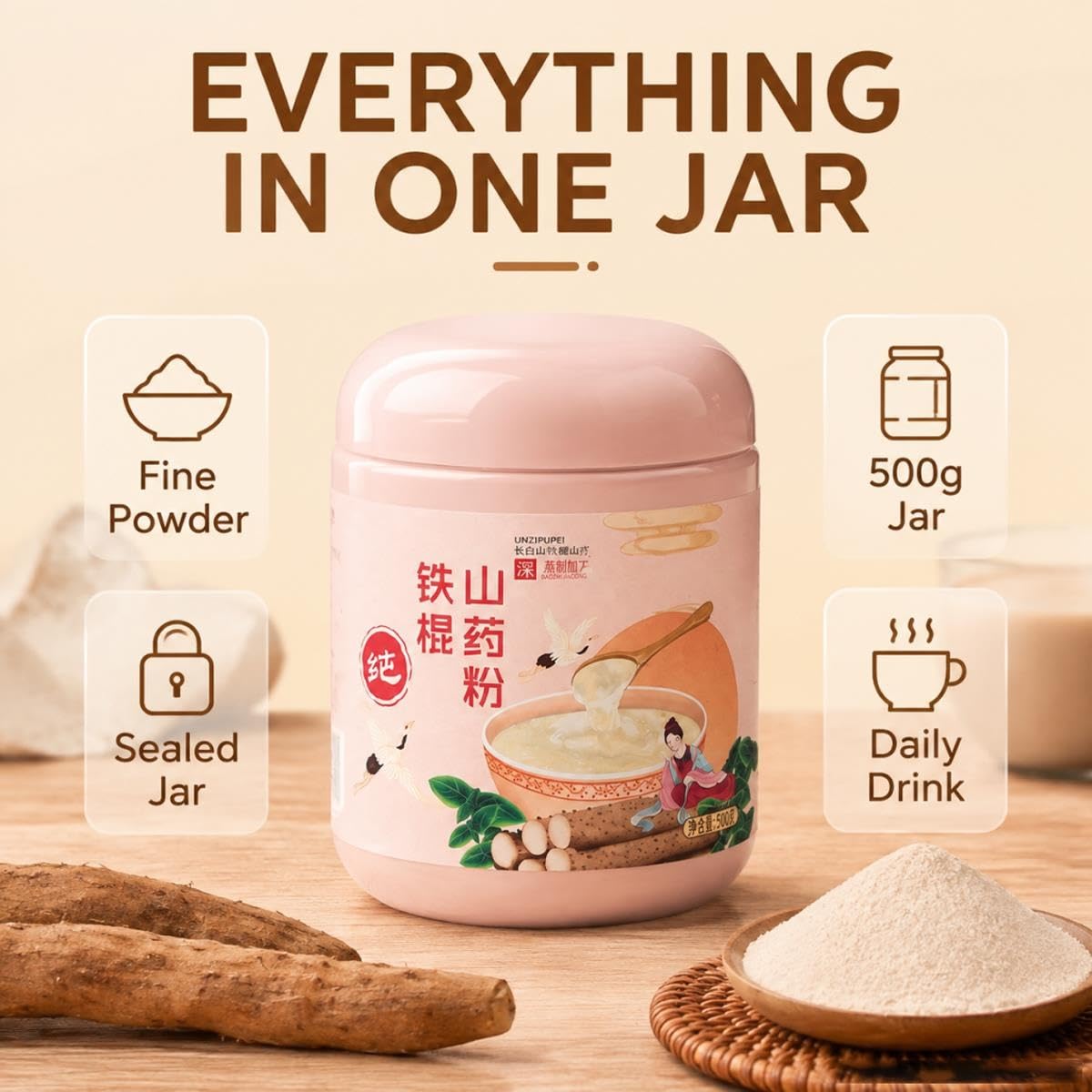 Poudre D’Igname De Chine, Igname Pure, Boisson Instantanée, 500 G