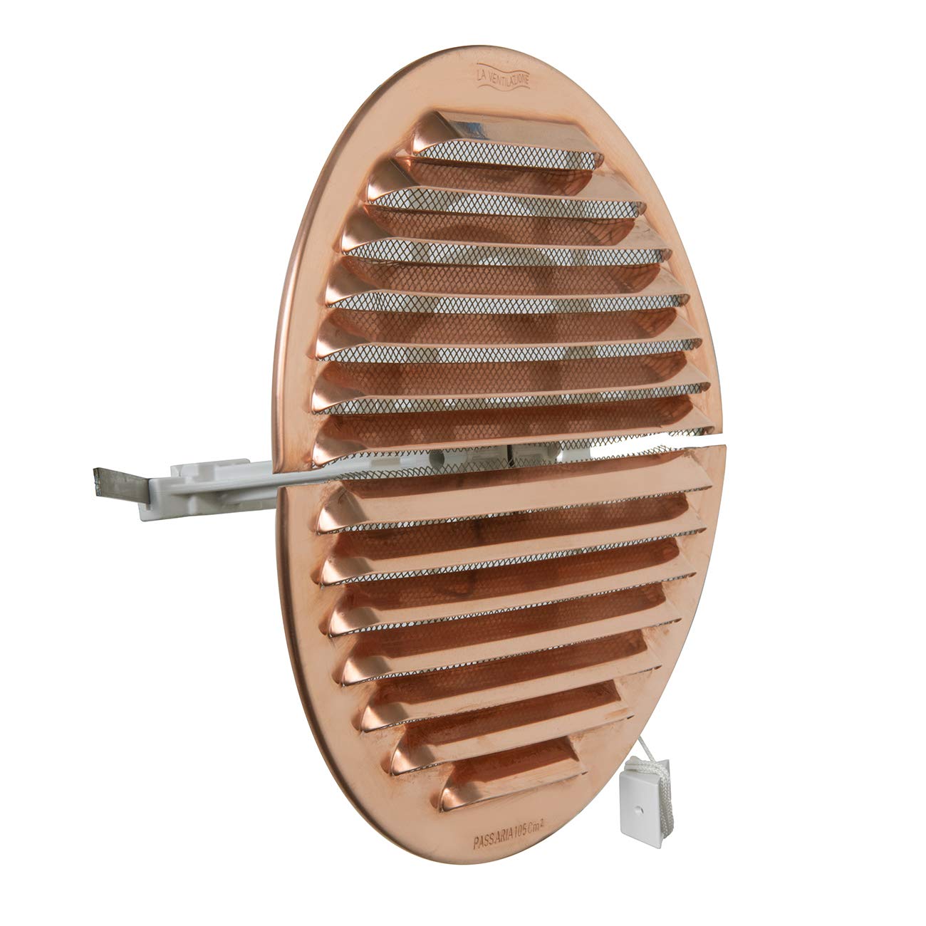La Ventilazione GRADF160R Griglia di ventilazione tonda pieghevole in rame con rete antinsetti, diametro 175 mm