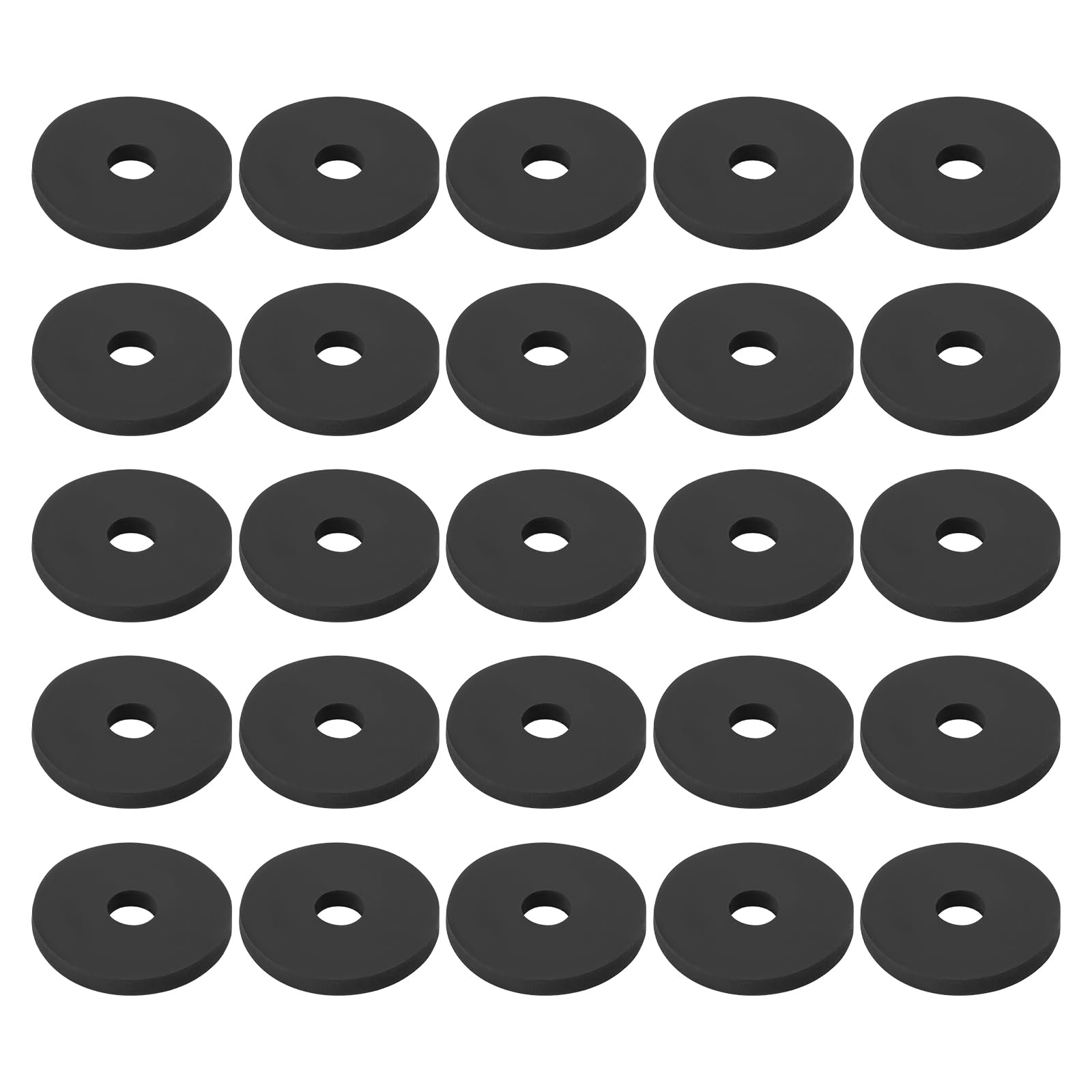 Briny River 25Pcs Rubber Flat Washers 1/4" Id X 1" Od X 1/8" Thickness Epdm Rubber Washers For Automotive Construction Electronics Marine Plumbing