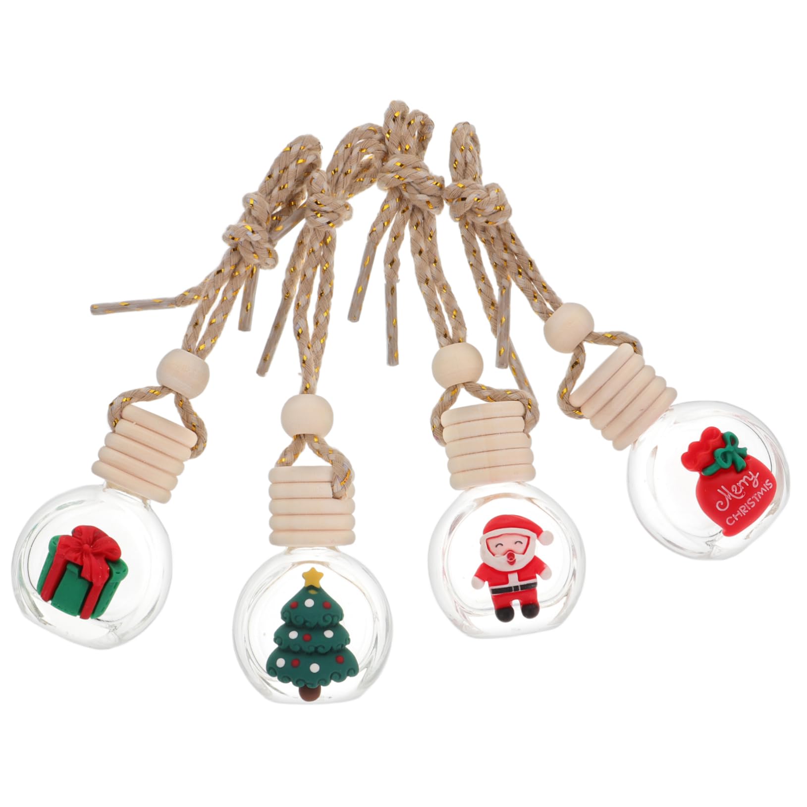 20piezas Difusores De Esencial Colgantes De Navidad Para Coche Decoración Festiva y Aromaterapia Botellas Vacías Para Ambientador Creativos Para Hogar y Oficina