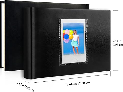 Miniatura 2 de Mini álbum de fotos de 64 bolsillos con espacio de escritura, ventana frontal, álbumes de fotos Polaroid de 3 pulgadas para Fujifilm Instax Mini 12,