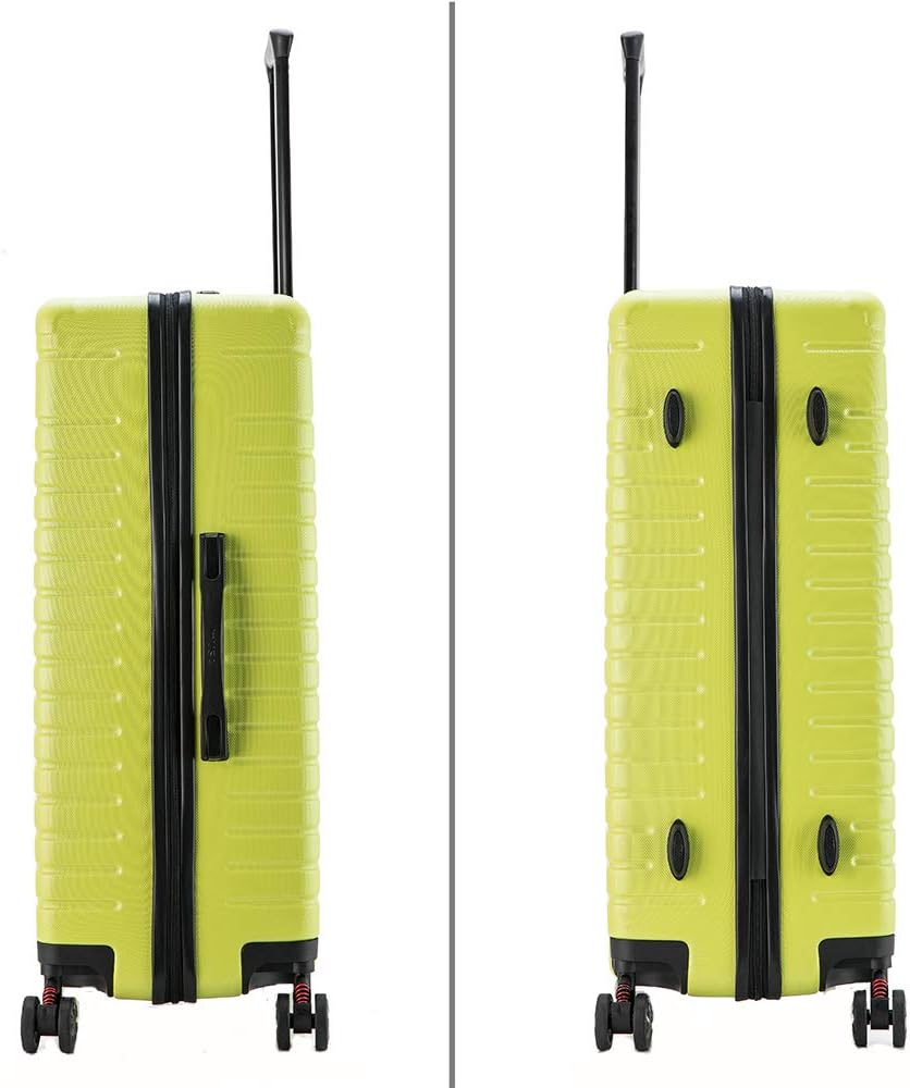 review InUSA Deep 28 Inch Large Hardside Luggage with GEL Handle, Travel Suitcase with Dual Spinner Wheels and Studs, Green