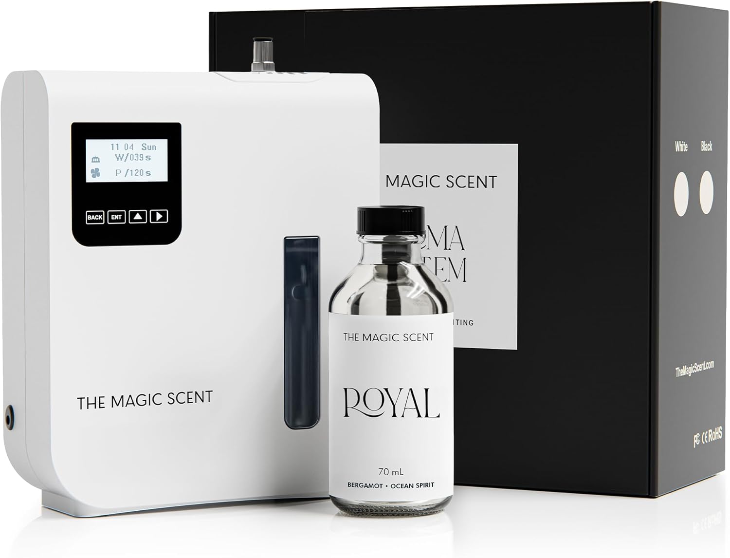 The Magic Scent Diffuser with Royal Hotel Fragrance Oil (2.4 oz), Aromatherapy Diffuser, Standalone & HVAC Scent Diffuser - Whole House Air Freshener for Home & Hotels