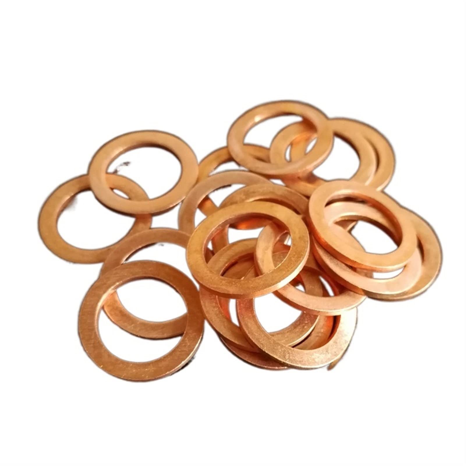 Rondelle, rondelle piatte Penny in metallo, M26 Guarnizione di tenuta Diametro interno Anello di tenuta Lamiera sottile T3 Rondella in rame rosso(10pcs,26x31x2)