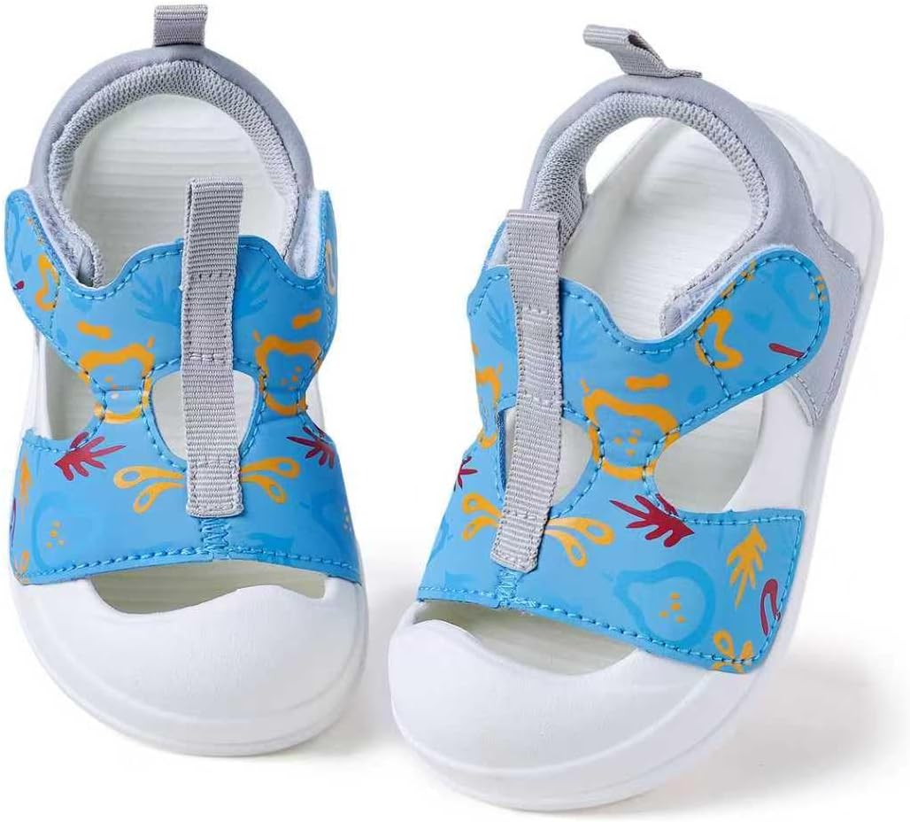 Toddler Sandals Boys Girls Slip On Walking Shoes Baby Breathable Quick-Dry Lightweight Sandals Shoes Non-Slip Barefoot Summer Outdoor Slip On Shoes