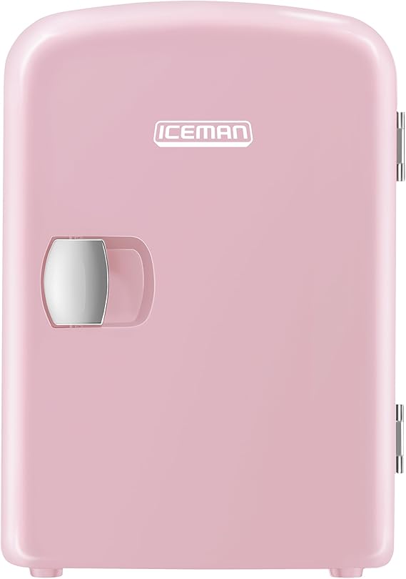 Chefman Iceman Mini Portable Pink Personal Fridge Cools Or Heats