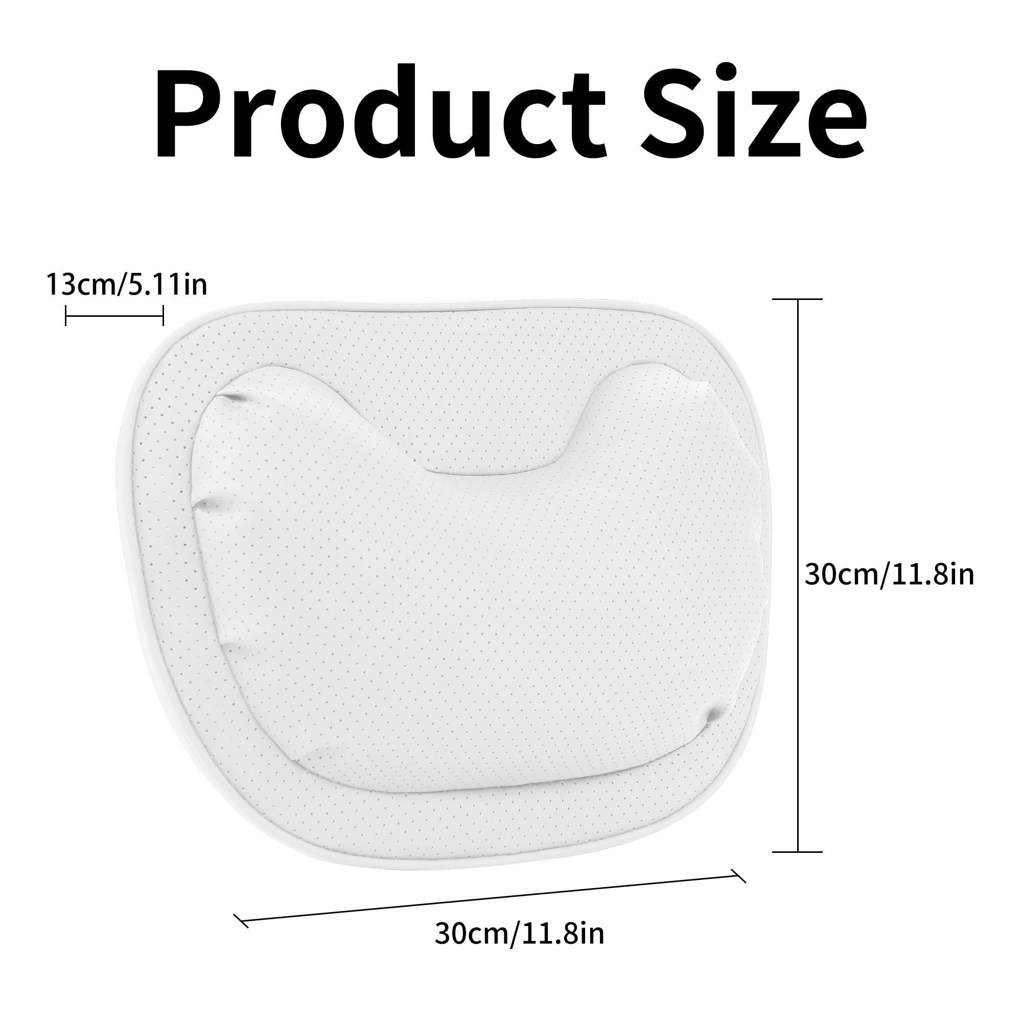 Poggiatesta Auto Cuscino, Supporto Ergonomico Cuscini Cervicale Collo Pillow Supporto Testa Seggiolino Auto per la Guida, Gioco, Ufficio Sedia, Bianco, 2 Confezione