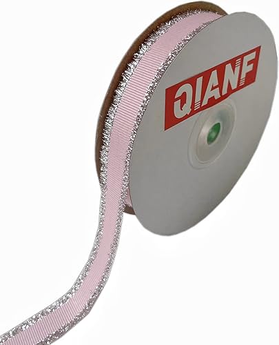 Cinta de grogrén de 58 pulgadas con bordes metálicos de borla, rollo de 25 yardas para envoltura de regalos, manualidades, festividades, fiestas,