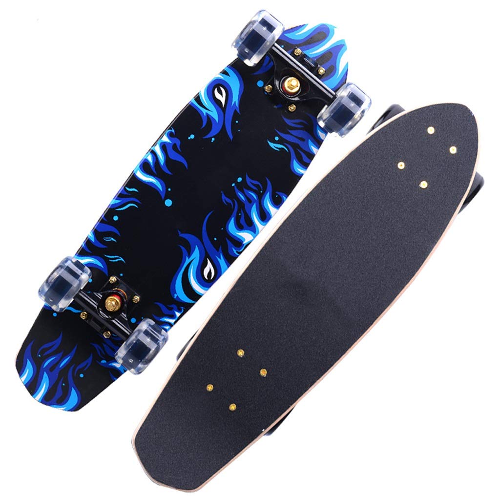 TXTC 22 Pulgadas C Cubierta Completo Skateboard del Crucero For Niños Principiantes Juventudes Adolescentes Muchachos De Las Niñas con LED Ruedas (Color : A-Flash Wheel)