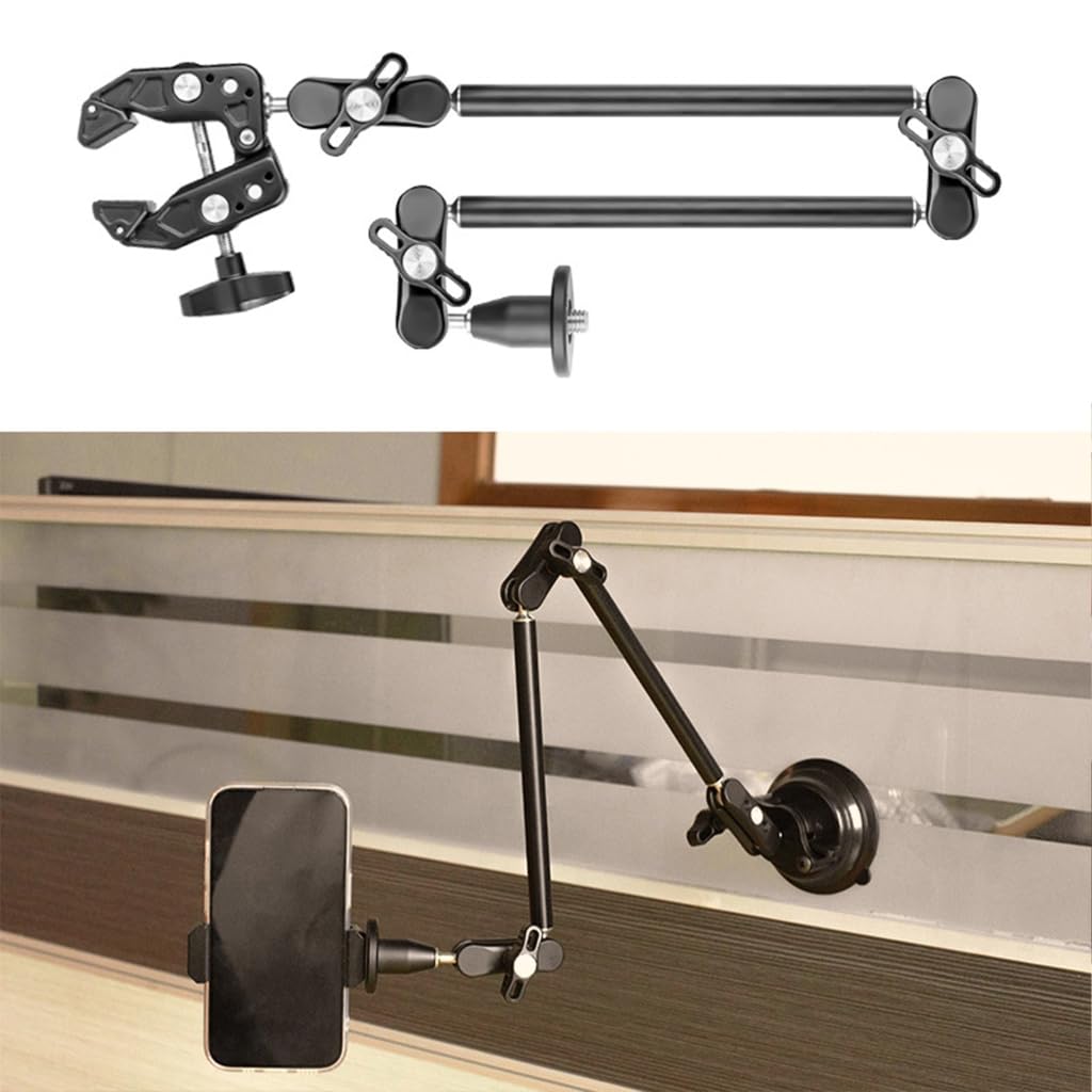 Soportes de soporte de brazo mágicos de aleación de aluminio con bloqueo seguro, estabilidad inquebrantable con tornillo de 1/4 3/8 para uso