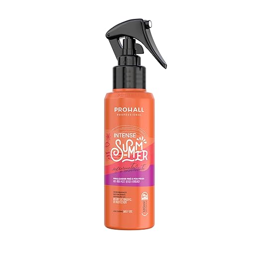 Finalizador de Cabelo Prohall Intense Summer 120ml - Protetor Térmico UV, Anti-Frizz e Brilho - Creme de Pentear Leve para Verão