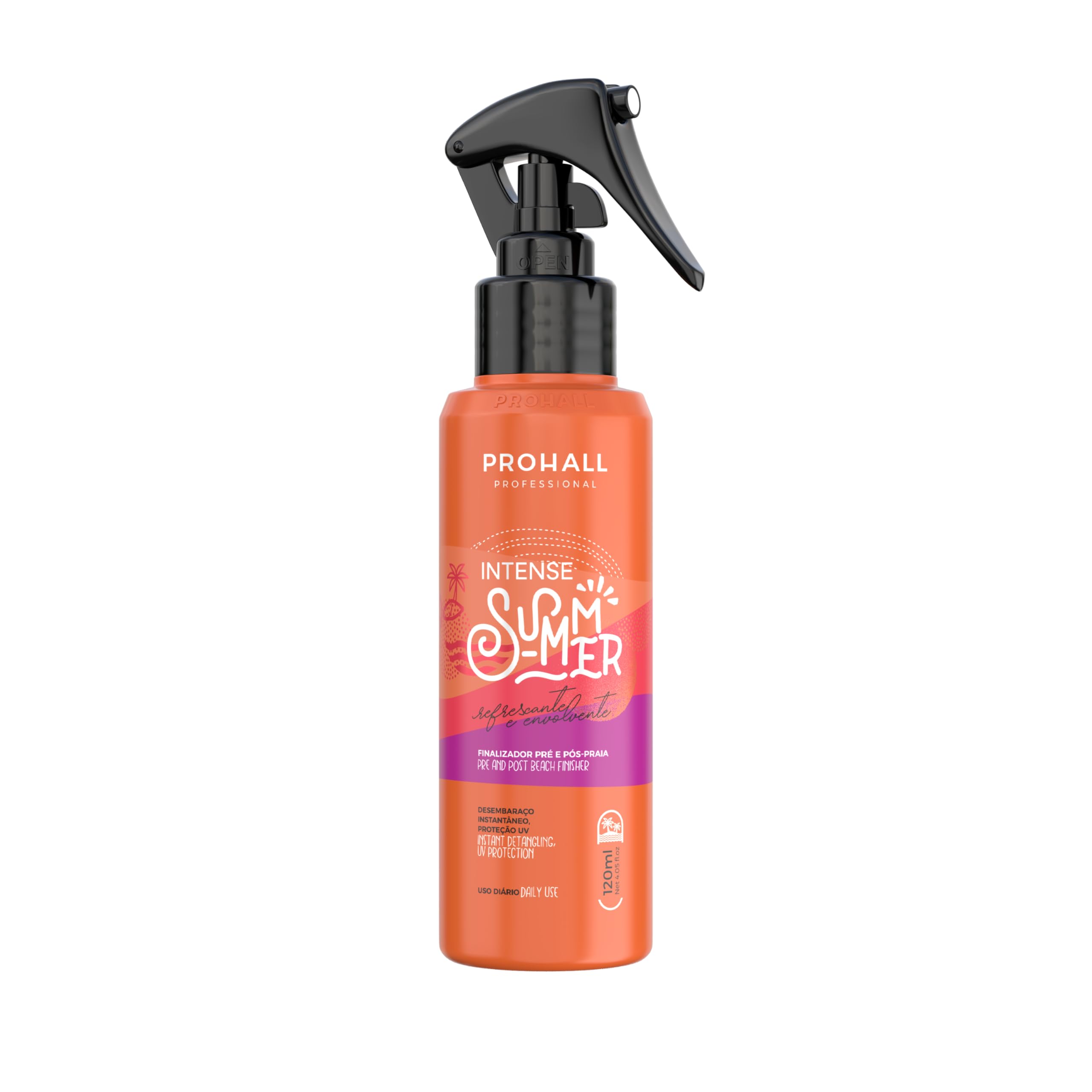 Finalizador de Cabelo Prohall Intense Summer 120ml - Protetor Térmico UV, Anti-Frizz e