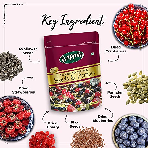 Image of Happilo Premium International Whole Seeds & Berries Pouch, 200 g (Pack of 3)