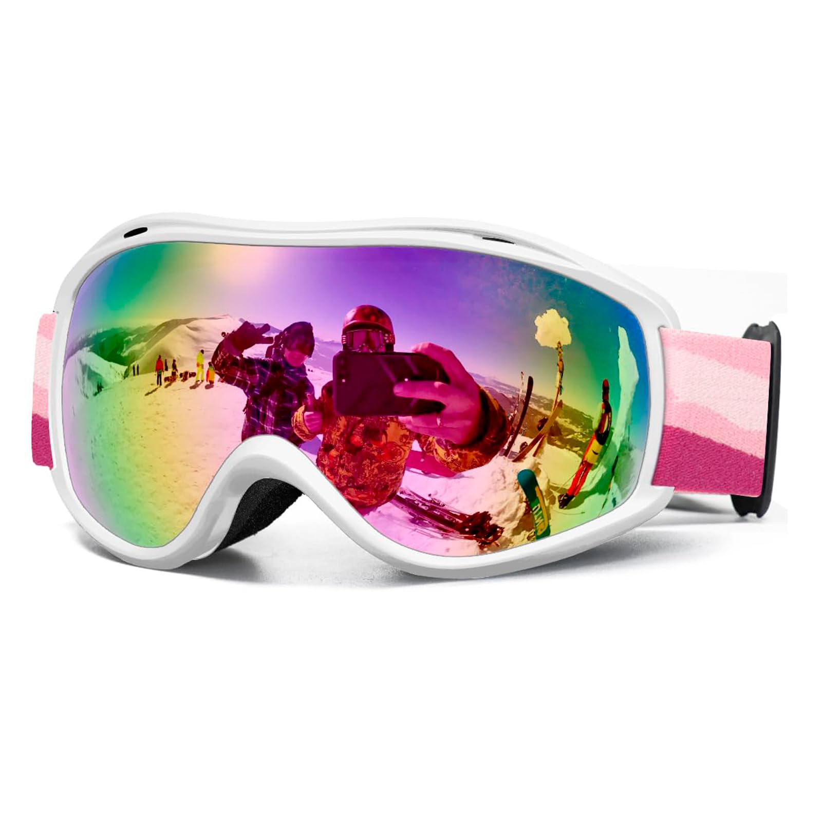 FMY Gafas OTG para esquí, snowboard, protección UV400, gafas de esquí y motos de nieve para hombres, mujeres y jóvenes
