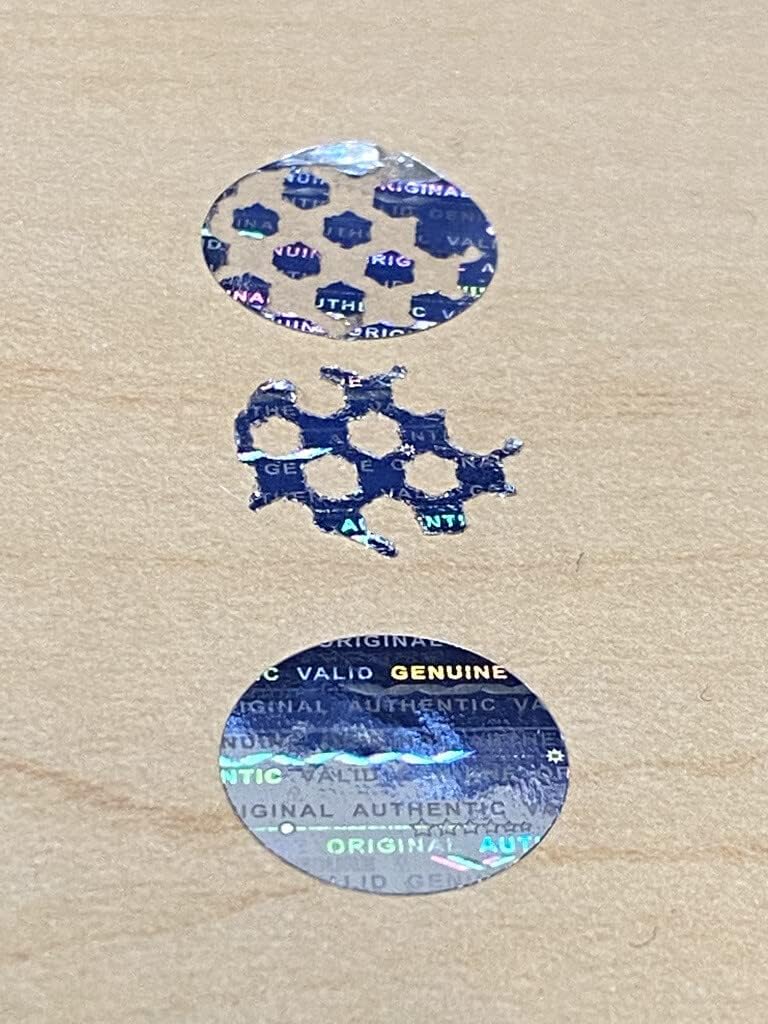 2000 Authentic Autograph Bright Silver Hologram Tamper Evident High Security Labels Stickers (.5 Inch Round)