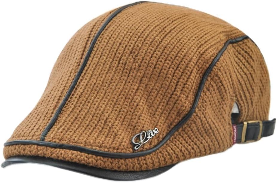 Men Knitting Beret Hat Cotton Adjustable Newsboy Hats Cabbie Gatsby Cap Driving Flat Caps
