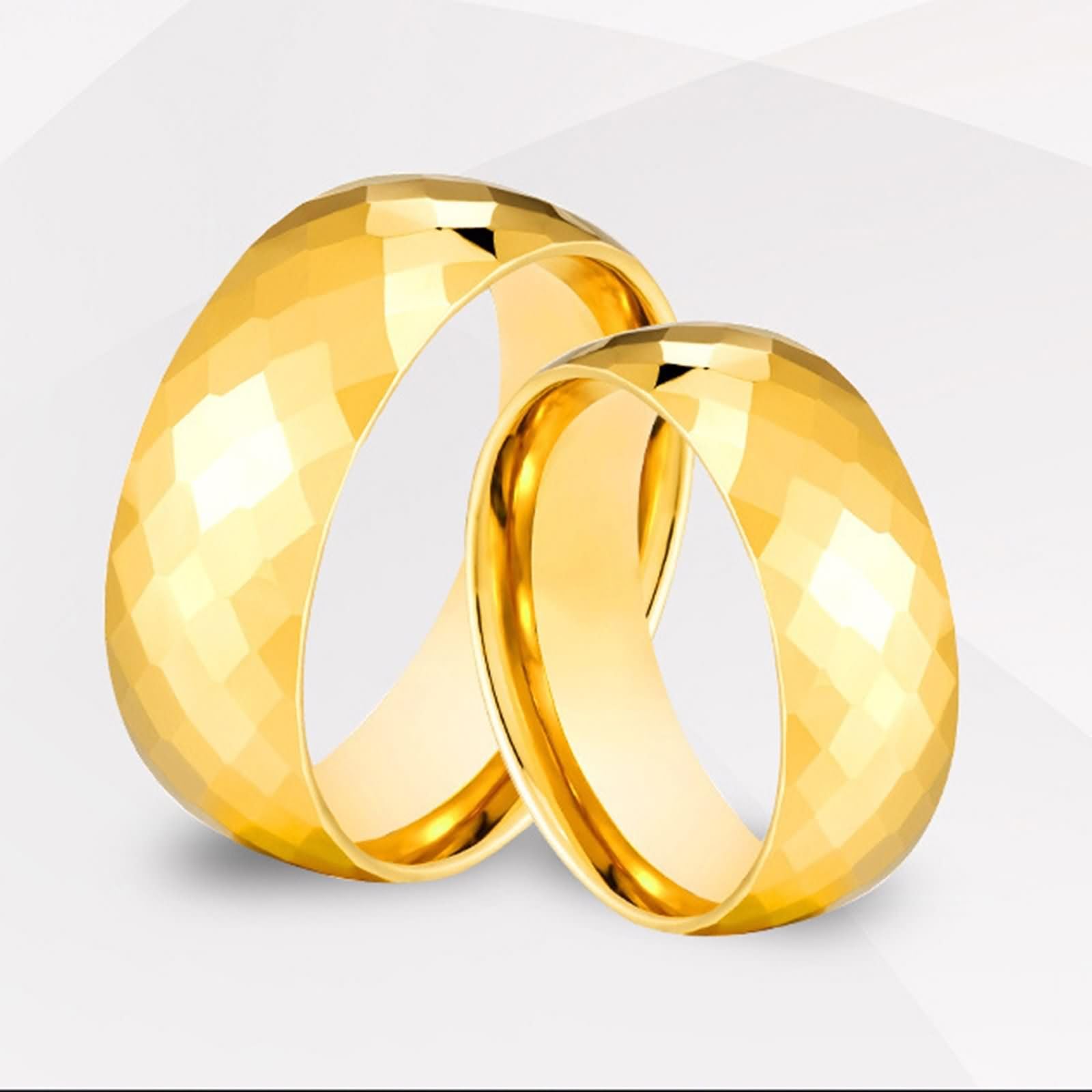 Anillos Tungsteno Hombre Mujer Grabado Personalizado,Anillo Redondo Simple 8MM Anillo Boda Oro Anillos de Compromiso Hombre Mujer