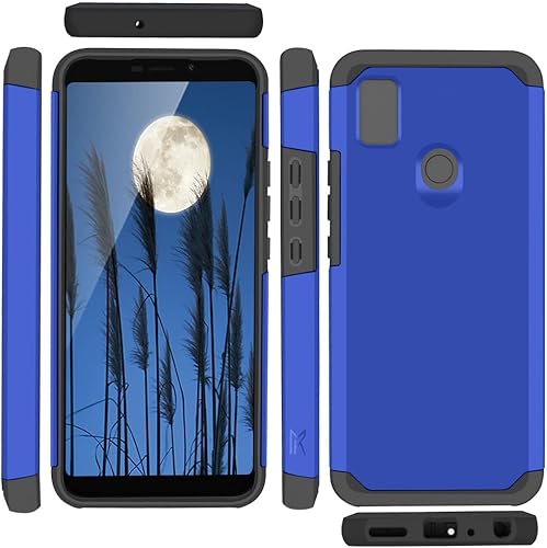 Miniatura 8 de TJS Funda compatible con Cricket Icon 4 (solo 4 versión), con protector de pantalla de vidrio templado de doble capa híbrida (compatible con montaje