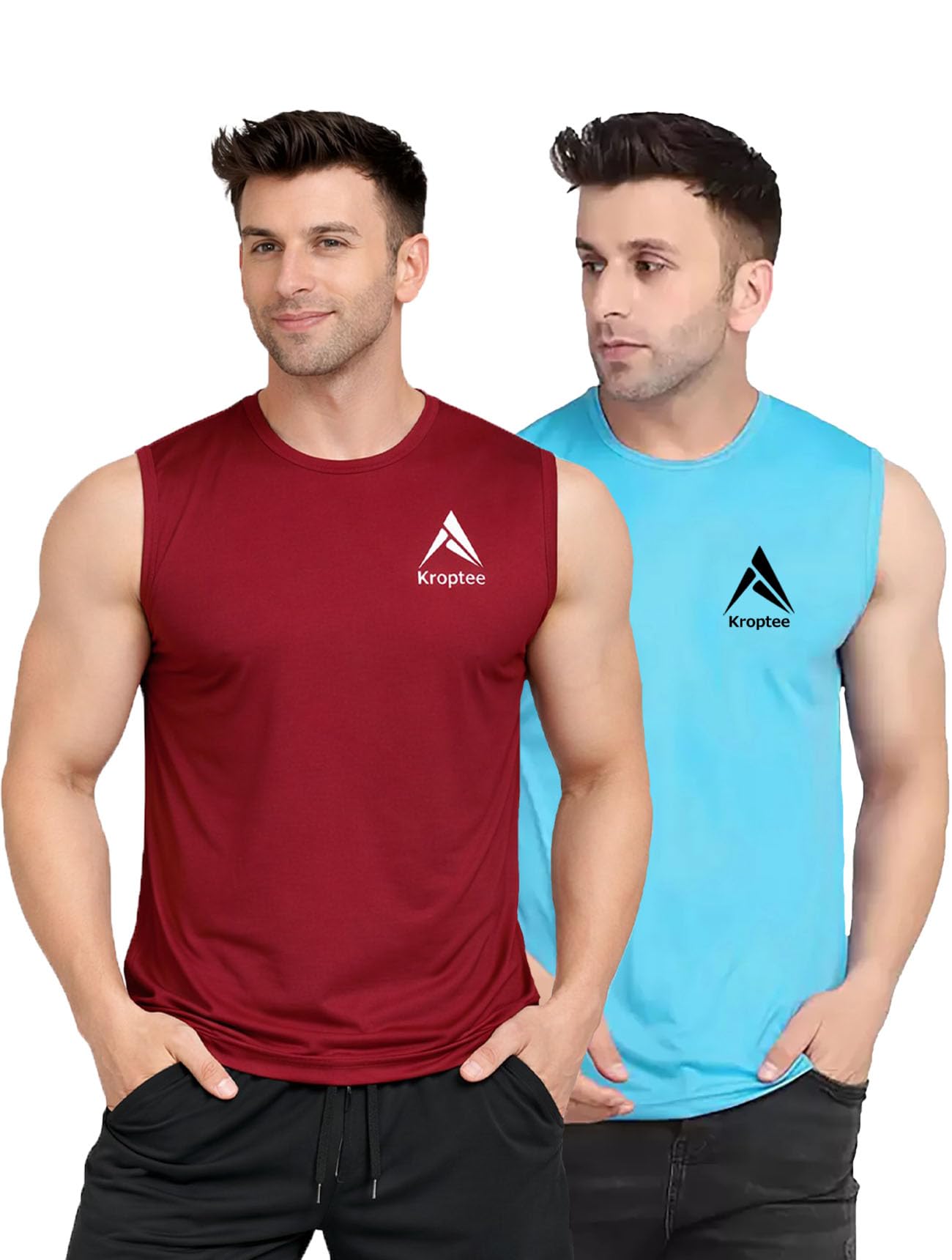 kroptee Stylish Vest for Men | Vest for Boys - Perfect for Gym Workouts,| Men's Tank Top Regular fit|Cotton Combo Pack of 2 Sports Vest-picture-39