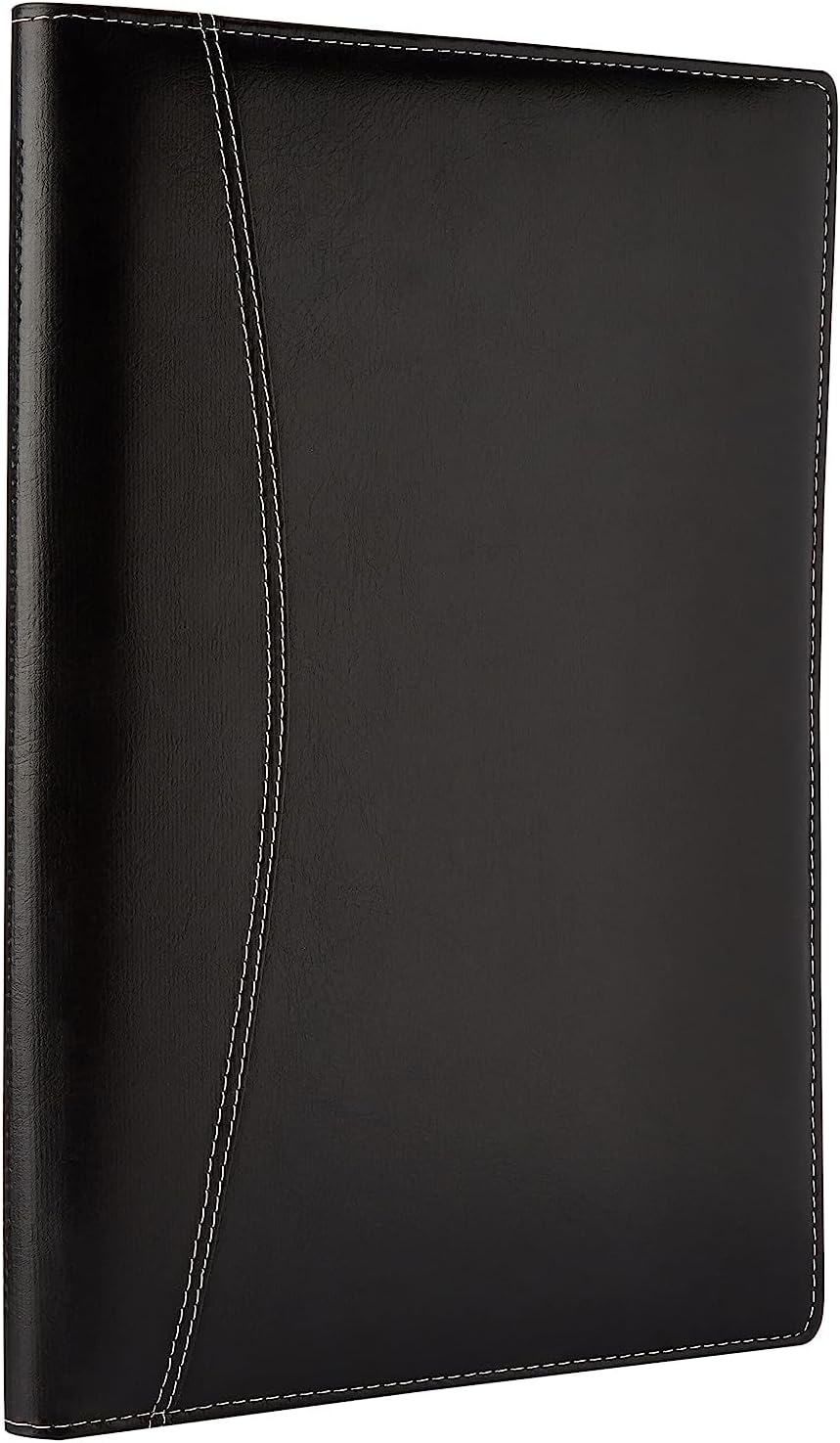 COI Black Faux Leather File and Folder for Certificate and Document for Student Portfolio with Zip Expending (Black) 20 Leaf