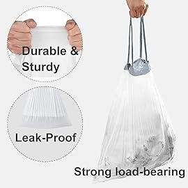 Code N 200 Count Drawstring Trash Bags 1.2 Mil THICK Heavy Duty Compatible with simpIehuman Code N Garbage Can Liners 13-14 Gallon / 50-60 Liter Heavy Duty Plastic Trash Bags GRAND SAVE!