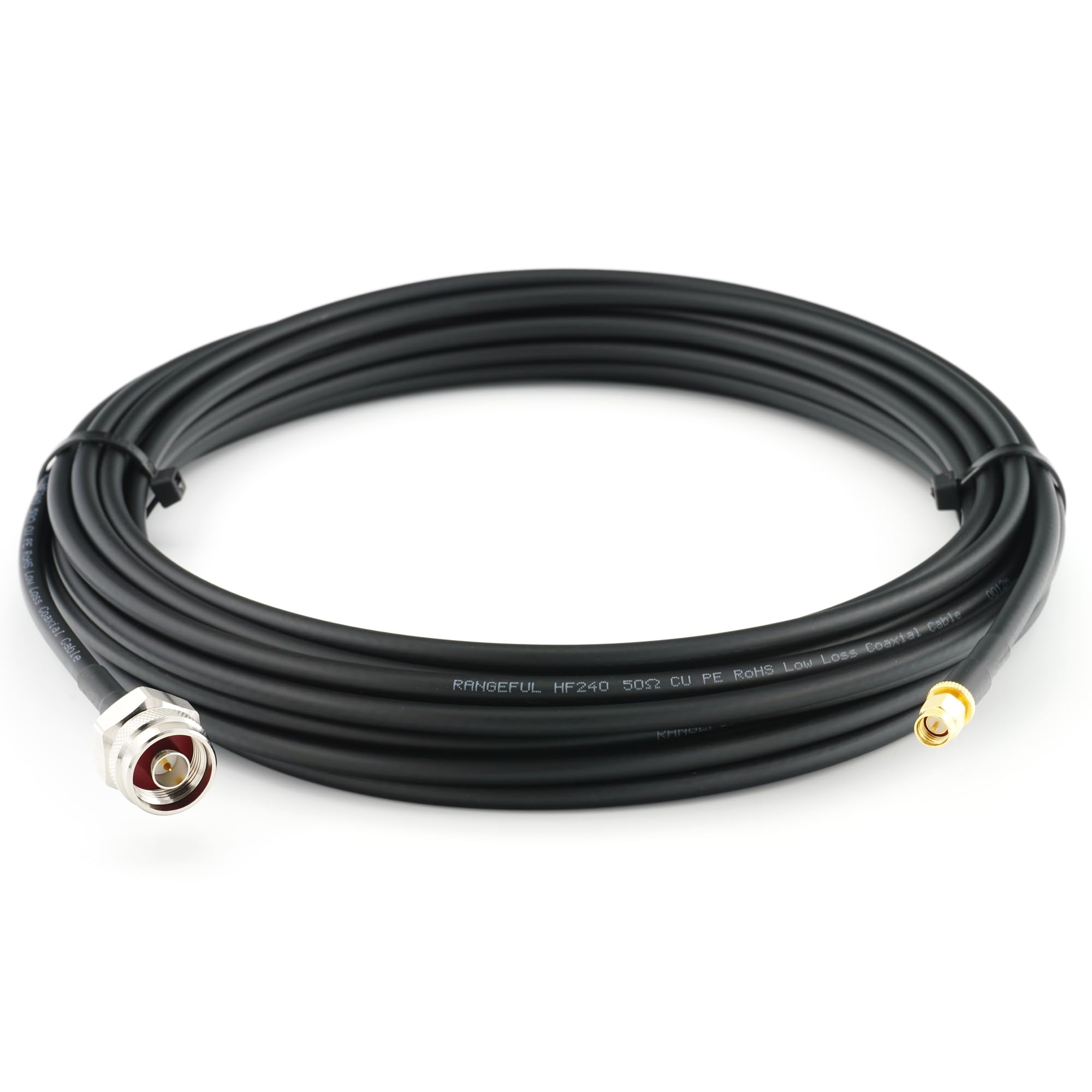 5m SMA Male to N Male Hex/Knurl Head Coaxial Cable – HF-240 Bare Copper 50ohm Extension Coax – LTE GSM 3G 4G 5G Mobile Signal Router Antenna – 0.3m 0.5m 1m 2m 3m 5m 7m 10m 12m 15m