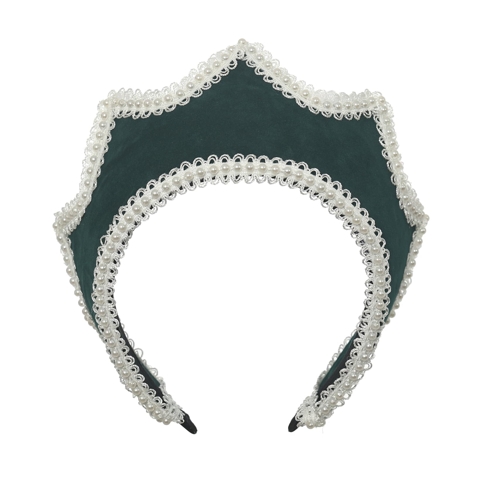 BPURB Medieval Renaissance Tudor Queen Headpiece for Women Anne Boleyn Headband Elizabethan Victorian Royal Coronet Hood Tiara Hat — image 1