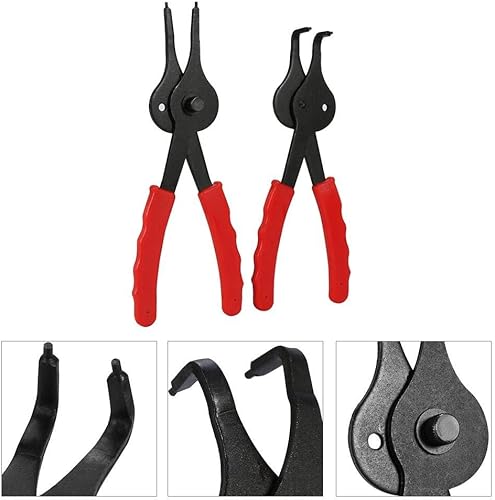 Miniatura 5 de Juego de alicates de anillo a presión, 11 alicates de anillo de presión de alta resistencia, kit interno externo de retención de anillo de retención