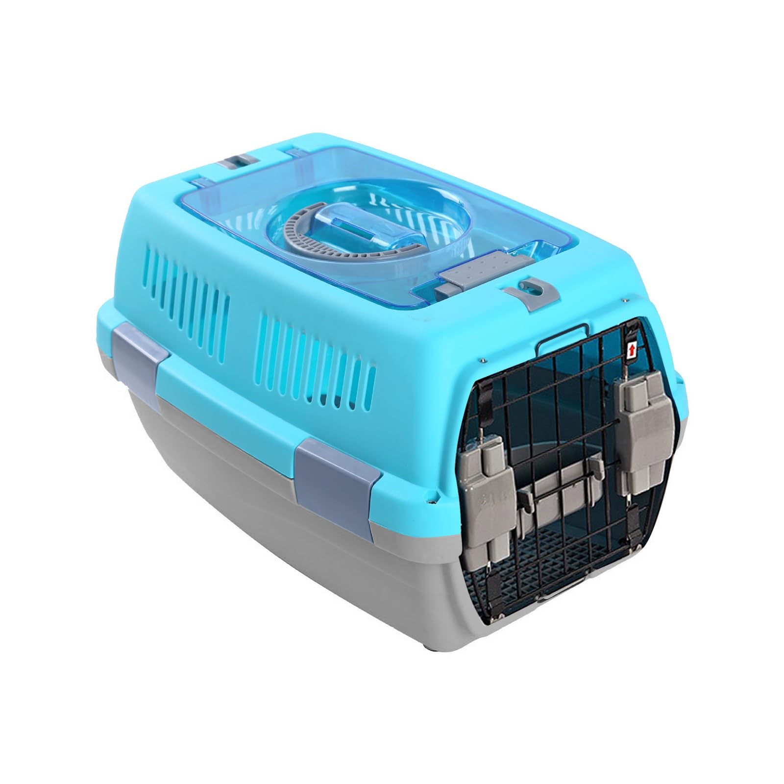 PETCUTE Transportín para Perro y Gato Pequño 48x32x30CM, Duradero Transportín para Perros con Cómodo Mango y Tazón,Resistente y Fácil de Montar,Transportín para Mascotas,Rejillas de Ventilación