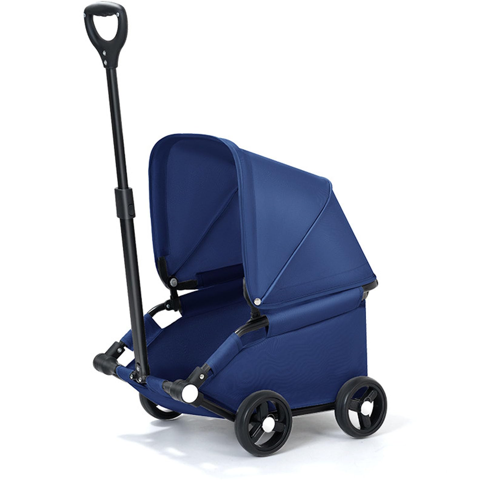 Poussette chien pliable 4 roues bleue pour voyage petit chat