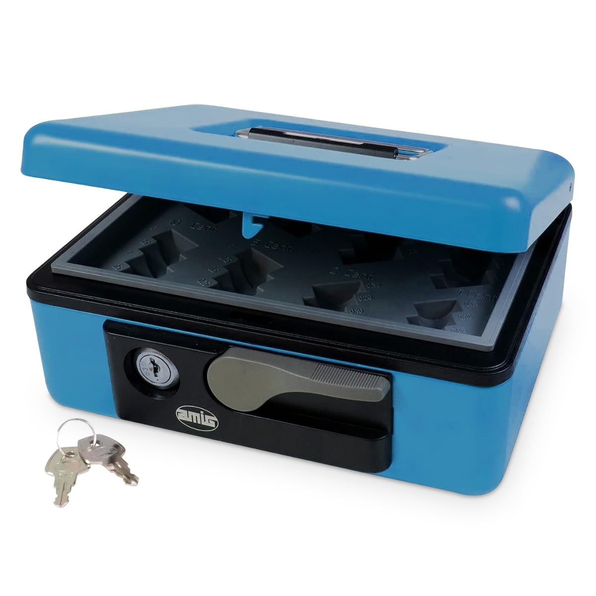 Cassaforte AMIG Rossa - Cassetta Di Sicurezza Per Soldi E Valori Con 2 Chiavi - Foto 4