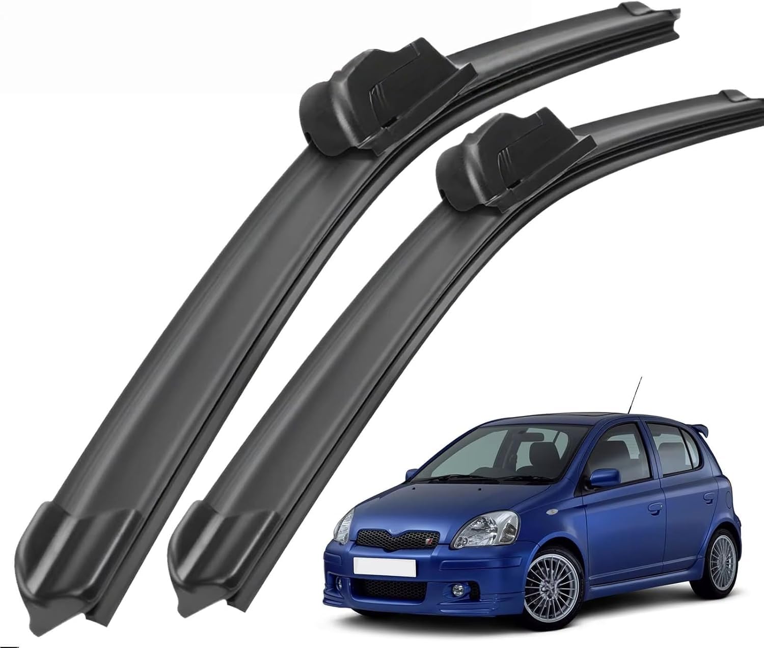 liufangfc Front Windscreen Beam Wipers for Toyota Yaris MK1 1999-2005 21"+ 14", Set of 2 Replacement Blades with Pre-assembled Adapter, Only for Right-Hand Drive (UK)