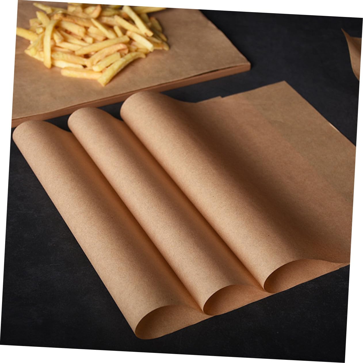 Uonlytech 100 Feuilles de Papier Sulfurisé Kraft Antiadhésif pour Cuisson Four et Emballage Alimentaire, Résistant Haute Température, pour Viande et Pâtisserie